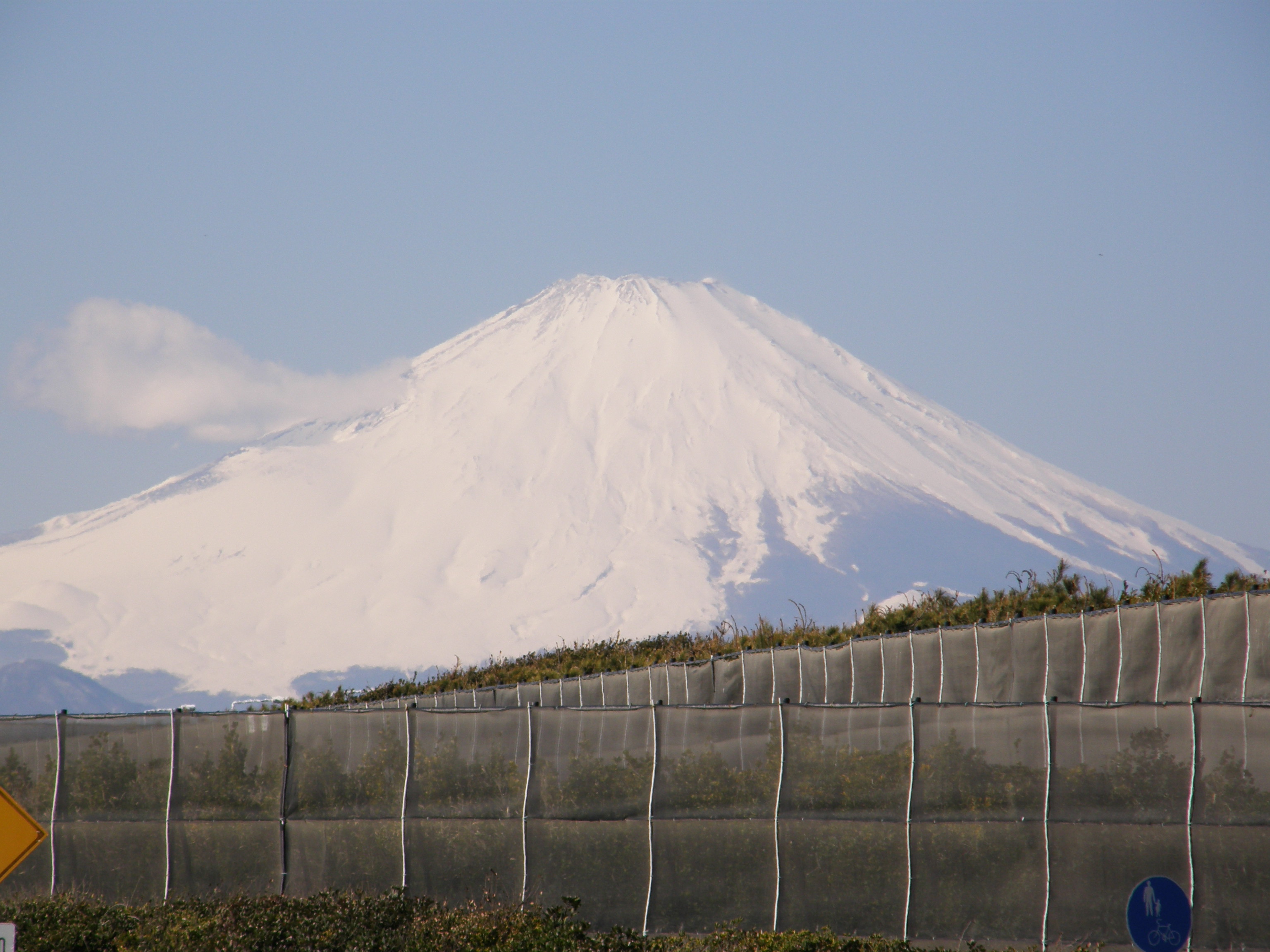 茅ヶ崎海岸から富士山